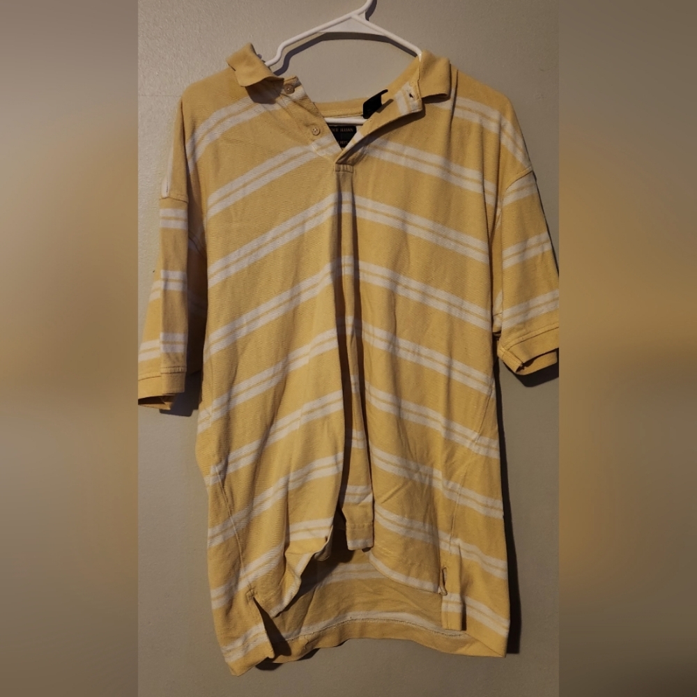 Mens yellow stripped polo shirt